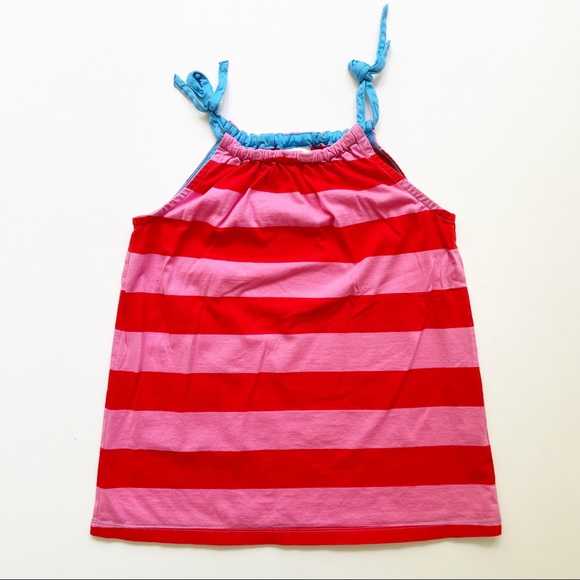 Hannah Andersson Girls Striped Cotton Dress Red Pink 8 - Picture 1 of 4